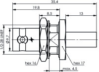 BNC-Kabeleinbaubuchse Cr/Cr 50 Ohm G5 (RG-223/U)...