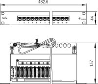 19" PANEL MPP24-H CAT.5E UNGESCHIRMT, 1HE, RAL 7035...
