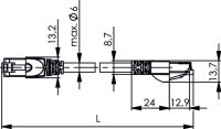 RJ45 Messkabel für Channel Class EA, 5,0m (Telegärtner L00003A0049)