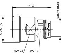 Adapter 7-16 - N, 50 Ohm (f - m) (Telegärtner...