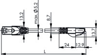 Mini patch cord S/FTP Cat.6A, 0,5m MP8 FS500, LSZH, blau,...