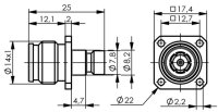 2.2-5 Kabeleinbaubuchse mit Flansch G9 (UT-250)  SW17,4...