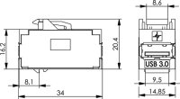 USB-Keystone 3.0 (f-f) Typ A RAL 9005 (Telegärtner...