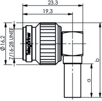 TNC-Kabelwinkelstecker Cr 50 Ohm G5 (RG-223/U), RG-142B/U...