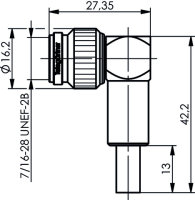 TNC-Kabelwinkelstecker Cr/Cr G1 (RG-58C/U)...