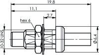 SMC-Kabeleinbaustecker Cr/Cr RG-178B/U; RG-196A/U...