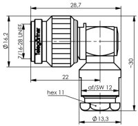 TNC-Kabelwinkelstecker lt/kl., 50 Ohm MIL Clamp, G1...