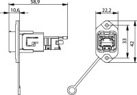 STX V14 RJ45 Norm-Flanschset RJ45 Modul A Cat.6A (ISO) M...