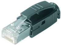 STX IP20 RJ45 Stecker AWG24-27 Cat.6A (ISO), schwarz...