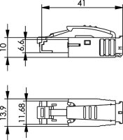 STX IP20 RJ45 Stecker AWG24-27 Cat.6A (ISO), schwarz...