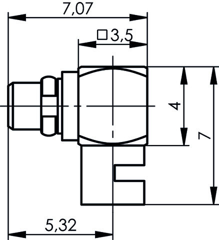 MCX-Anbaubuchse LTP Au Raster 2,54 (Telegärtner J01271A0141)