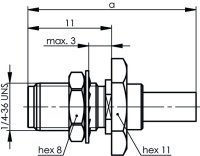 SMA-Einbaubuchse Cr Au G1 (RG-58/U), mit Dichtring...