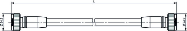 4.3-10 auf 4.3-10 (Hand Screw Type) Jumper Kabel 3/8" IP68 Stecker-Stecker (Telegärtner L00011A0450)