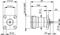 N-Einbaubuchse mit Flansch AG/TA 50 Ohm (Telegärtner...