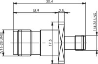 Adapter TNC-SMA mit Flansch, 50 Ohm (f - f)...
