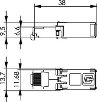 STX RJ45 Steckereinsatz AWG24-27 Cat.6A (ISO)...