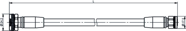 4.3-10 - 2.2-5 Jumper-Kabel 3/8" Flex, IP67 L=3.0m, mS-mS, G57 (3/8" Flex), JMPR/307ET (Telegärtner L00012Q0173)