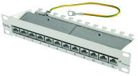 10" Patch Panel  >255 mm<, RAL 7035 MPP12-HS K Cat.6A (tiefgest.n. ISO/IEC) (Telegärtner J02022A0057)