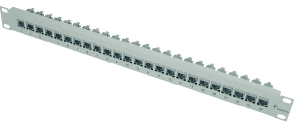 19" Modulträger 1 HE inkl. 24x AMJ-Kupplungen K Cat.5e (Telegärtner J02023K0025)