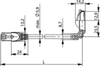 Patchkabel S/FTP Cat.6A (ISO/IEC), 0,5m MP8 FS500, LSZH,...