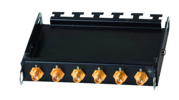 HD3 Modul 1HE 6xBNC inkl. BNC-Kupplungen 75 Ohm, schwarz, RAL 9005 (Telegärtner H02025A4010)