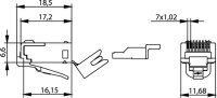 RJ45-Stecker MP8 FS Cat.6A AWG27/7-24/7, AWG26/1-24/1...
