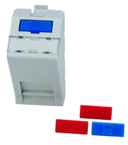 Modulaufnahme 22,5x45 1-fach für BR, 45° Auslass, weiß, unbestückt (Telegärtner H02010C0065)