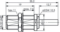 F-Kabeleinbaubuchse löt/Cr 75 Ohm G4 (RG-179B/U) (Telegärtner J01601A0008)