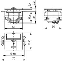 AMJ45/B 8 K UP/50,  2-Loch Tragering Cat.6A (tiefgest. n....