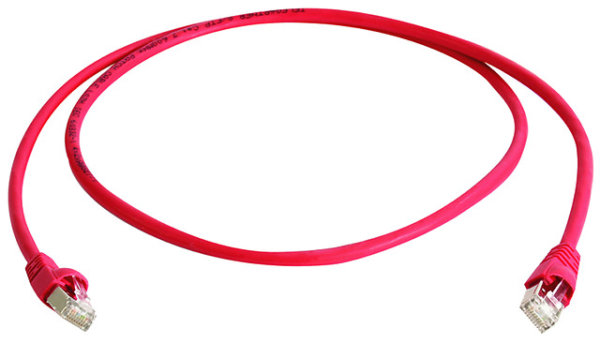 Patchkabel S/FTP Cat.6A (ISO/IEC), 0,5m MP8 FS500, LSZH, rot, 1:1 (Telegärtner L00000A0074)