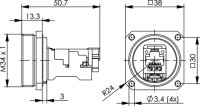 TOC Flanschset IP68 AMJ-S Modul T568B Cat.6A...