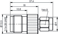 Adapter TNC-SMA (f-m), 50 Ohm (Telegärtner J01019D0029)