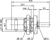 BNC-Einbaubuchse Cr/Cr G4 (RG-179B/U) (Telegärtner...