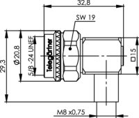 Winkeladapter N-FME 50 Ohm (M-M) (Telegärtner J01027C0020)