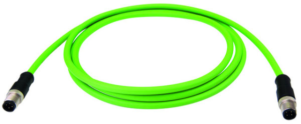 STX M12x1-M12x1 VL D-kod. Cat.5 CP02CP02BSFUTP2207C5-1PUR-A0200 (Telegärtner L80211A0000)