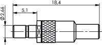SSMB-Kabelstecker Cr Au RG-174/U, RG-188A/U, RG-316/U...