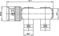 BNC-Kupplung 75 Ohm (M-F-F) (Telegärtner J01005A0003)