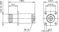 N-Kabeleinbaubuchse mit Flansch TA 50 Ohm, RG-213/U,...