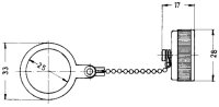Abdeckkappe CW-339 mit Kette zu U 79/U grünoliv/matt (Telegärtner H00030A0589)
