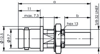 BNC-Kabeleinbaubuchs Cr/Cr 50 Ohm G1 (RG-58C/U)...