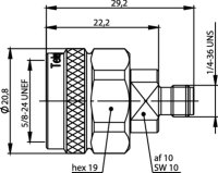 Messadapter N-SMA, 50 Ohm (m-f), 18 GHz (Telegärtner...