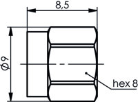 Abdeckkappe SMA Au ohne Kette (Telegärtner H00040A0001)