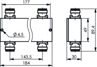 4.3-10 2x2 Hybrid-Koppler (f), 3 dB 340-2700 MHz, =-161...