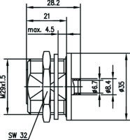 7-16 Kabeleinbaubuchse 50 Ohm G9 (UT-250); G20 (1/4"...
