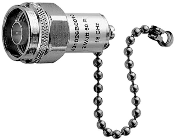 N-Abschlusswiderstand (M) 50 Ohm 2 W, 18 GHz, mit Kette (Telegärtner J01026B0010)