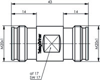 4.3-10 Kupplung 50 Ohm (f-f) (Telegärtner J01442C0001)