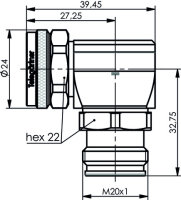4.3-10 Winkelkupplung Push-Pull, 50 Ohm (m-f)...
