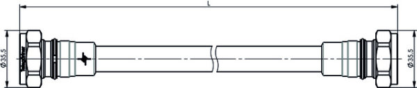 7-16 Jumper Kabel 1/2" IP68 L = 0,5 m, m-m, G21 (1/2") - JMPS/0500D (Telegärtner L00010A3552)