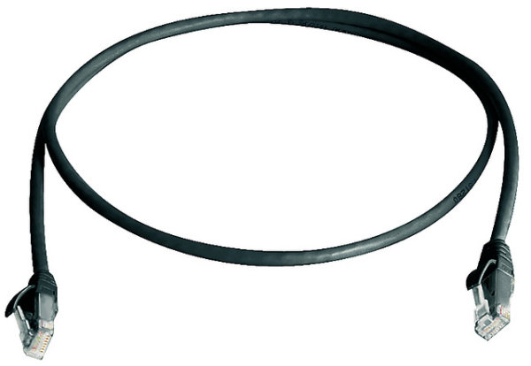 Patchkabel U/UTP Cat.5e 0,5m MP8 schwarz (Telegärtner L00000E0000)