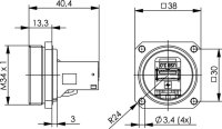 TOC Flanschset IP68 USB-Keystone 3.0 (f-f)  Typ A...